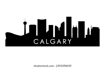 Silueta de perfil de cigalas. Diseño de la ciudad de Calgary negra aislado en un fondo blanco. 