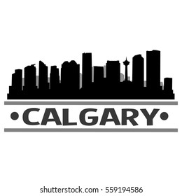 Calgary Skyline Silhouette. Landscape City Design. Vector Cityscape Icon. 