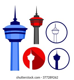  The Calgary Tower on Different Illustration Styles