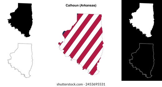 Calhoun County (Arkansas) outline map set