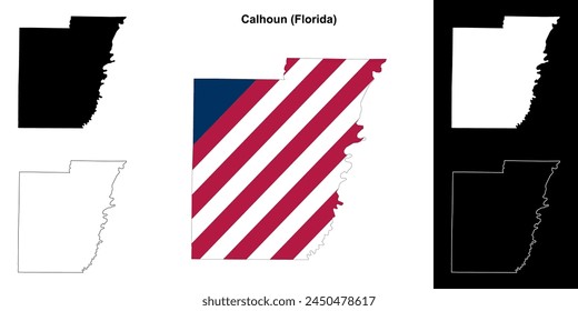 Calhoun County (Florida) outline map set