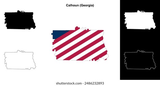 Calhoun County (Georgia) outline map set