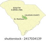 Calhoun County and town of St. Matthews location on South Carolina state map