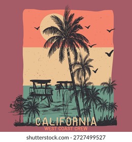 CALI Beach illustration vector clip art 493