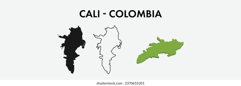 Cali colombia Stadtplan mit Vektorgrafik-Design einzeln auf weißem Hintergrund. Konzept der Reise und Geografie.