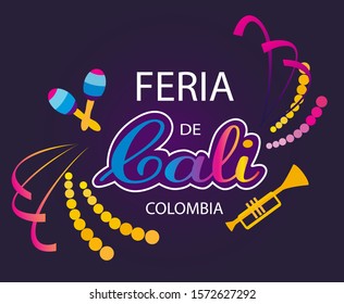 Cali Fair, Colombia in Spanish language. Traditional celebration of music and dance. Feria de Cali.