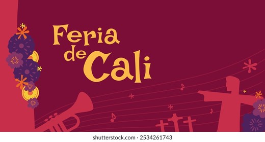 Cali Fair, tradicional celebração de salsa música e dança. Cali Fair, ilustração.