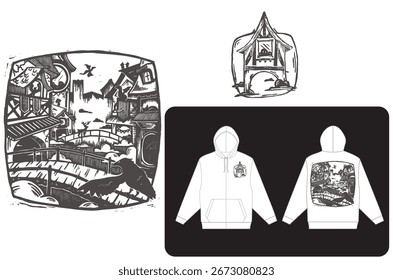 Cali sudadera con capucha Vector de diseño de colección