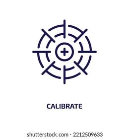 calibrate icon from computer collection. Thin linear calibrate, calibration, measure outline icon isolated on white background. Line vector calibrate sign, symbol for web and mobile