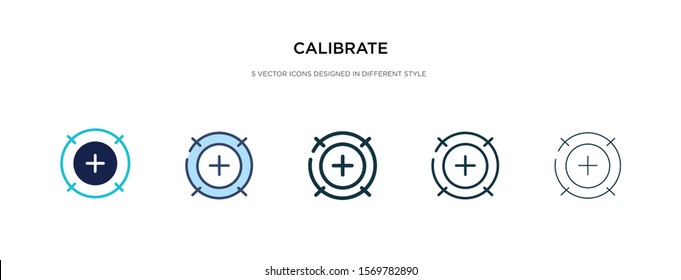 calibrate icon in different style vector illustration. two colored and black calibrate vector icons designed in filled, outline, line and stroke style can be used for web, mobile, ui