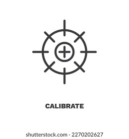 calibrate icons. Thin line calibrate, equipment icon from computer and tech collection. Outline vector isolated on white background. Editable calibrate symbol can be used web and mobile