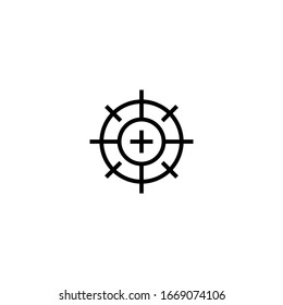 Calibrate vector icon in linear, outline icon isolated on white background