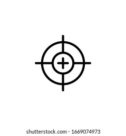 Calibrate vector icon in linear, outline icon isolated on white background