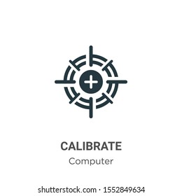 Calibrate vector icon on white background. Flat vector calibrate icon symbol sign from modern computer collection for mobile concept and web apps design.