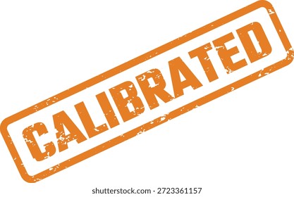 Kalibrierter Stempel aus Gummi Vektor - Orange Grunge Equipment Verification Label