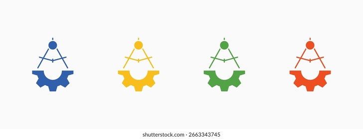 Conjunto de iconos de calibración Color Colección de estilo múltiple