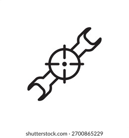 Ícone de calibração simbolizando a precisão de medição e sintonia do instrumento, representando o controle de qualidade industrial moderno, manutenção especializada e sistemas de engenharia de precisão.