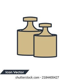 Calibration of metallic weights icon logo vector illustration. Calibration Weight symbol template for graphic and web design collection