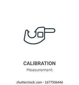 Calibration outline vector icon. Thin line black calibration icon, flat vector simple element illustration from editable measurement concept isolated stroke on white background