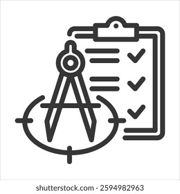 Calibration Report Outline Icon Vector Illustration