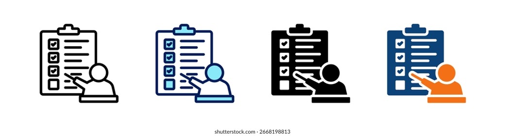 Kalibrierung Sitzung alle in einem Symbol Multi Styles Vektor-Set