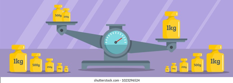 Calibration weight banner. Flat illustration of calibration weight vector banner for web