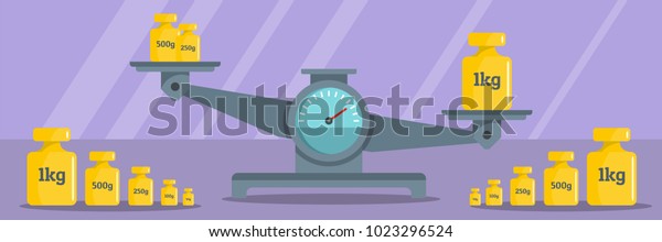 Calibration weight banner. Flat\
illustration of calibration weight vector banner for\
web