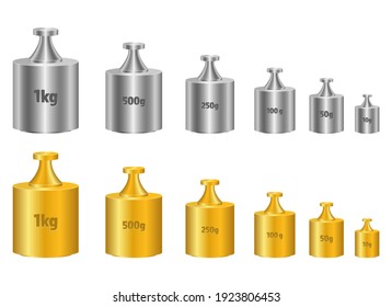 Calibration weight vector design illustration isolated on white background