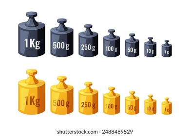 Vector de peso de calibración aislado sobre fondo blanco.