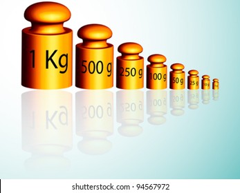 calibration weights reflected, abstract vector art illustration; image contains transparency