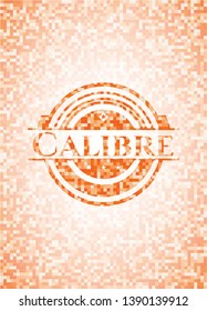 Calibre orange mosaic emblem. Vector Illustration. Detailed.