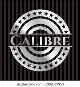 Calibre silver emblem or badge. Vector Illustration. Mosaic.