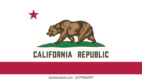 California (1909) Flag Vector Illustration Premium Quality