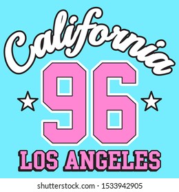 CALIFORNIA 96, SLOGAN PRINT VECTOR