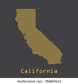 California abstract dots map. Dotted style. Vector illustration EPS8