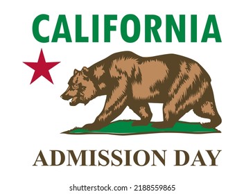 California Admission Day. Legal holiday in the state of California in the United States. Vector