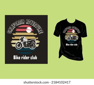 California, Adventure, Bike Rider Club, vector vintage t shirt design