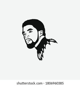 California, America - September 2 2020: Chadwick Boseman Vector, The American Actor . He Is Known For His Portrayal Of T'Challa / Black Panther In The Marvel Cinematic Universe