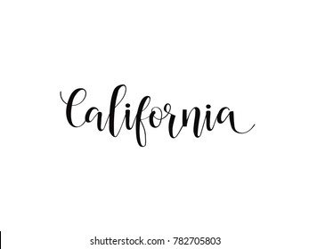 California. American state. Lettering.  Modern calligraphy. Hand drawn vector illustration. element for flyers, banner, postcards and posters.