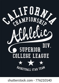 California Athletic Academy embroidery and printing graphic design vector art artwork