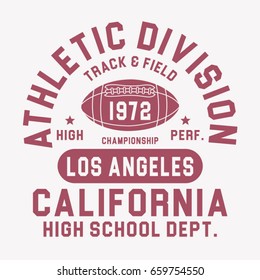 California athletic sport typography, tee shirt graphics, vectors