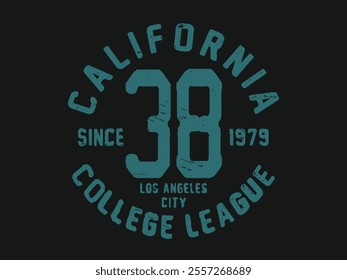 California authentic sport, college league typography, t-shirt graphics, california City t-shirt design, Vintage Sport Wear california T-shirt Design, Athletics Typography.eps8