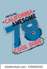 california awesome time,t-shirt design fashion vector