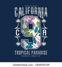 california with background number graphic design t shirt vector illustration for ready print