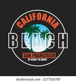 california beach design typography vector illustration for print
