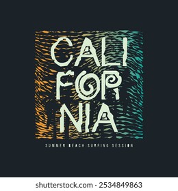 California beach graphic t-shirt and apparel design