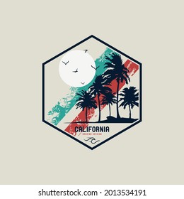 California Beach, Illustration Typography. Design For T Shirt,poster,etc.
