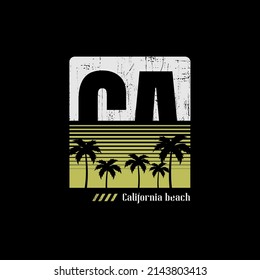 california beach  illustration typography. perfect for t shirt design etc.
