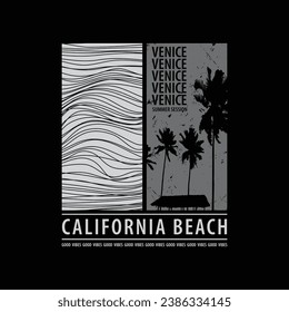 California beach Illustration typography for t shirt, poster, logo, sticker, or apparel merchandise