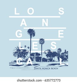 California Beach Illustration, Typography, Tee Shirt Graphics, Vectors